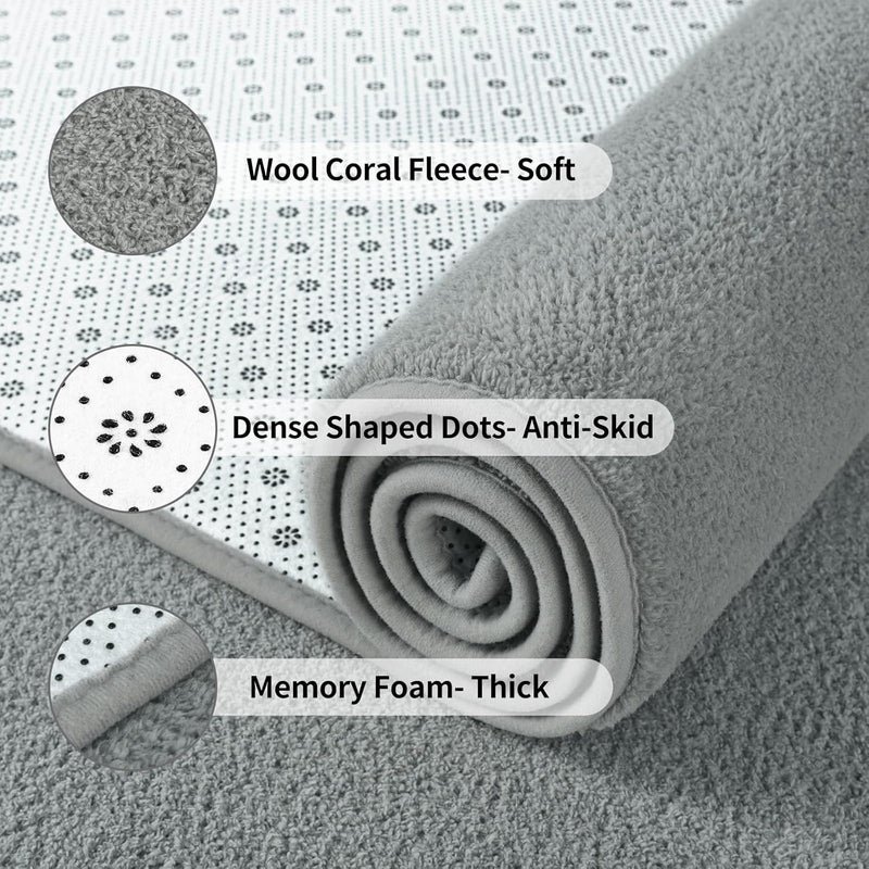 FlyDOIT Area Rugs for Bedroom Living Room, 7x10 Grey Super Soft Comfy Thickened Memory-Foam Indoor Carpets, Modern Aesthetic Minimalist Carpet for Boys Girls Adults Apartment Nursery Home Décor - Image 5